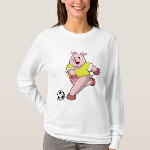 Gris som fotbollsspelare med fotboll t shirt