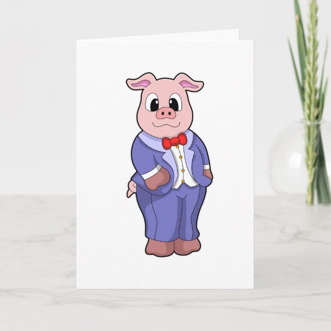 Gris som Groom med Kostym Kort (Framsida)
