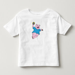 Gris som handbollsspelare med handboll t shirt