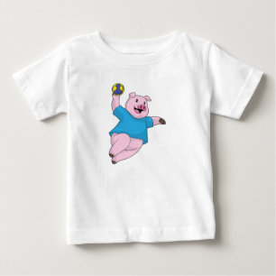 Gris som handbollsspelare med handboll t shirt