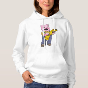 Gris som jordbrukare med Straw T Shirt