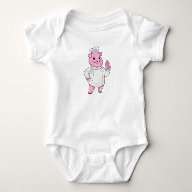 Gris som kock med kockmössa t shirt (Framsida)