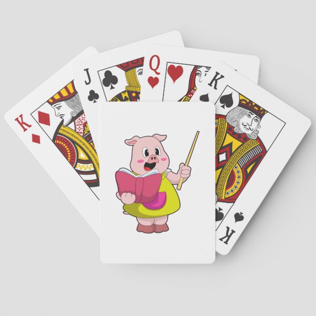 Gris som lärare med Bok Casinokort (Baksidan)