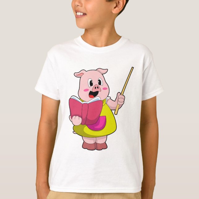 Gris som lärare med Bok T Shirt (Framsida)