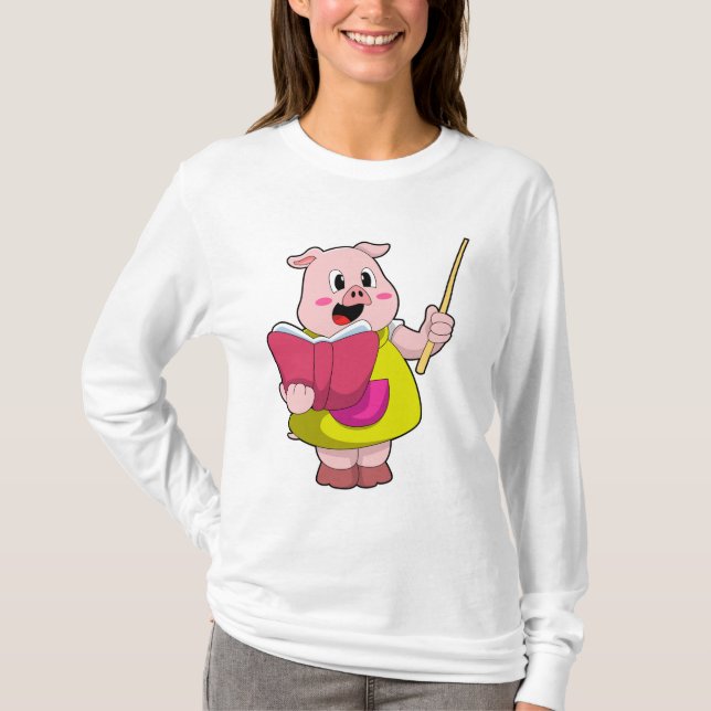 Gris som lärare med Bok T Shirt (Framsida)