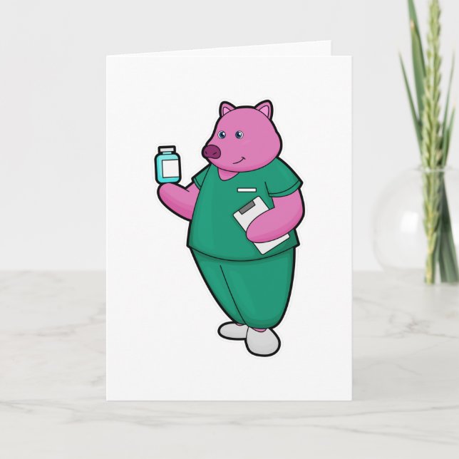 Gris som sjuksköterska med medicin kort (Framsida)