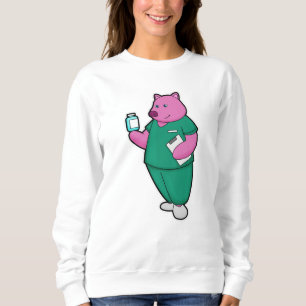 Gris som sjuksköterska med medicin t shirt