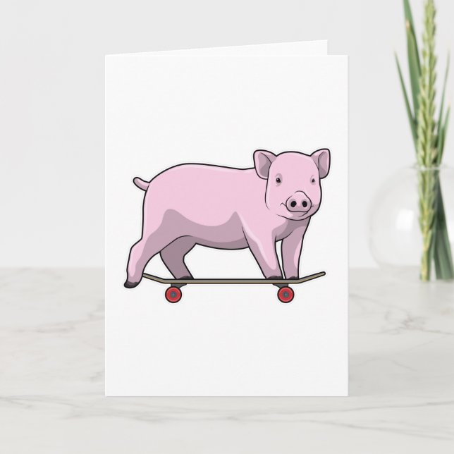 Gris som skateboardåkare med skateboard kort (Framsida)