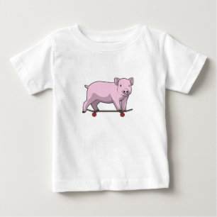 Gris som Skater med Skateboard T Shirt