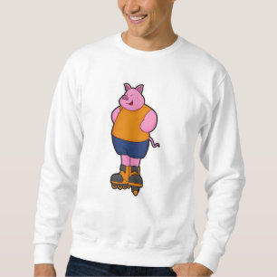 Gris som Skater med textbundna skal Lång Ärmad Tröja