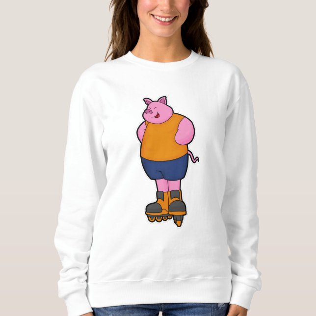 Gris som Skater med textbundna skal T Shirt (Framsida)