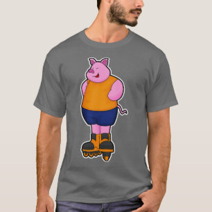 Gris som Skater med textbundna skal T Shirt
