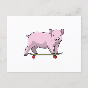 Gris som Skridskoåkare med Skateboard Vykort