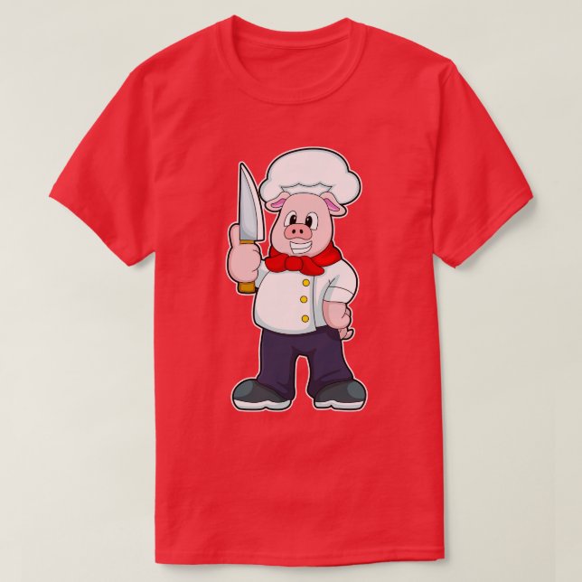 Gris som slaktare med Knivar T Shirt (Design framsida)