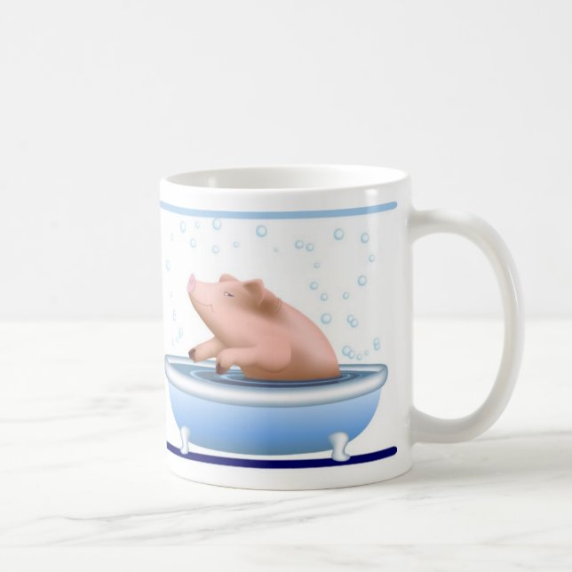 Gris som tar badet mugg (Höger)