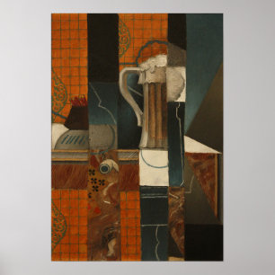 Gris - spelkort och glas öl poster