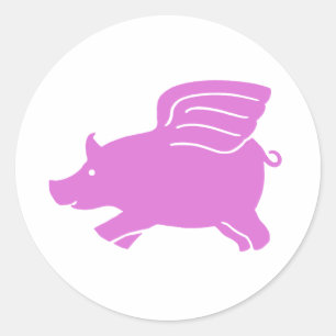 Gris Sticker - Rosa Runt Klistermärke