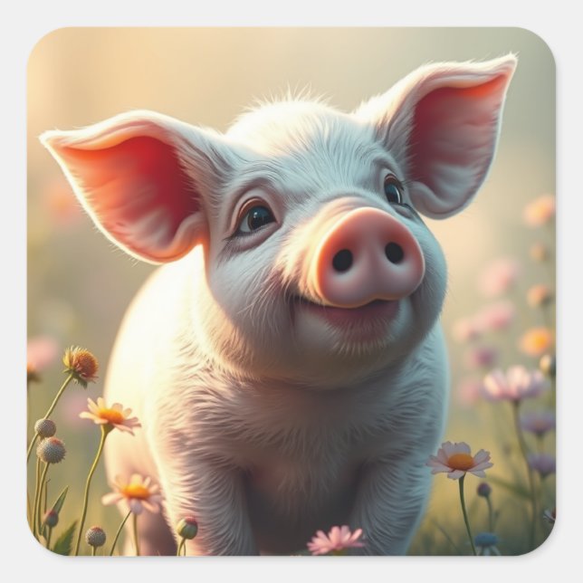 Gris Stickers Fyrkantigt Klistermärke (Framsida)