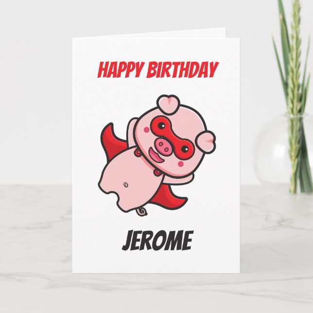 Gris superhjälte-ungar, superhjältefödelsekort helgkort (Framsida)