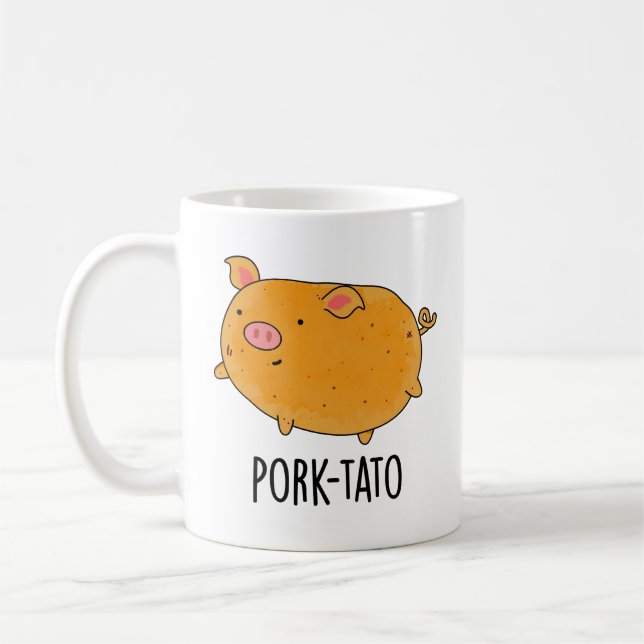 Gris-tato Funny Potato Pun Kaffemugg (Vänster)