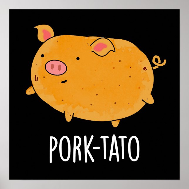 Gris-tato Funny Potato Pun Mörk BG Poster (Framsidan)