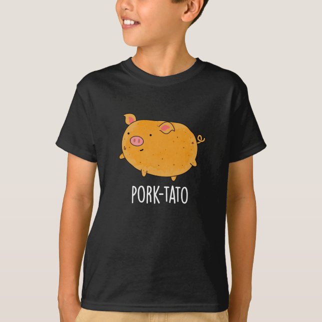 Gris-tato Funny Potato Pun Mörk BG T Shirt (Framsida)