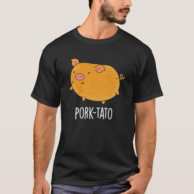 Gris-tato Funny Potato Pun Mörk BG T Shirt (Framsida)
