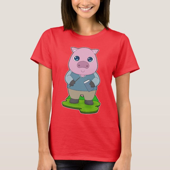 Gris Teacher Bok T Shirt (Framsida)