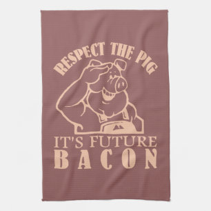 GRIS TILL BACON anpassningsbar färg kökshandduk