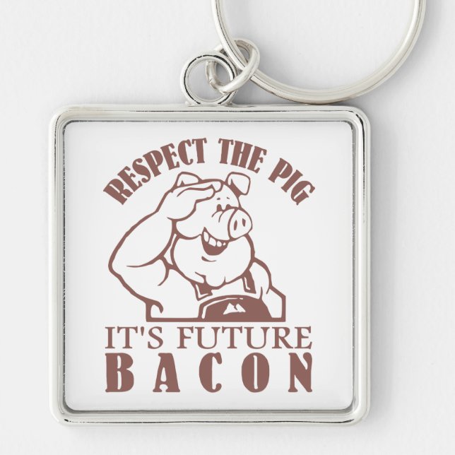 GRIS TILL BACON ANPASSNINGSBAR FÄRG NYCKELRING (Framsidan)