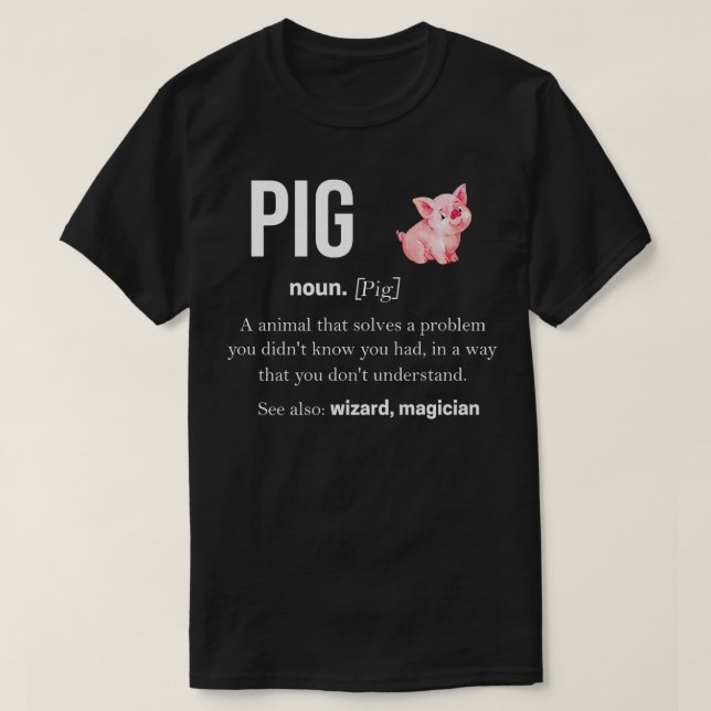 Gris Tshirts För manar Swine Rosa Piggy Gris Women (Design framsida)