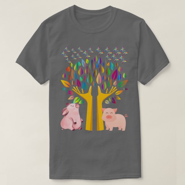Gris under träd peppa t shirt (Design framsida)