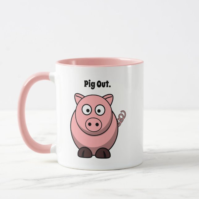 Gris ut Rosa Gris Tecknad, finare BQ-hyttdesign Mugg (Vänster)