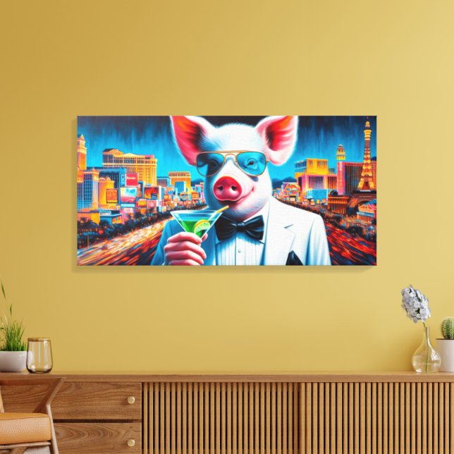 GRIS-VEGAS NIGHTLIFE 2 CANVASTRYCK (Insitu (Vardagsrum))