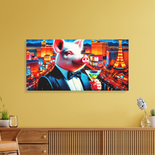 GRIS-VEGAS NIGHTLIFE 3 CANVASTRYCK (Insitu (Vardagsrum))