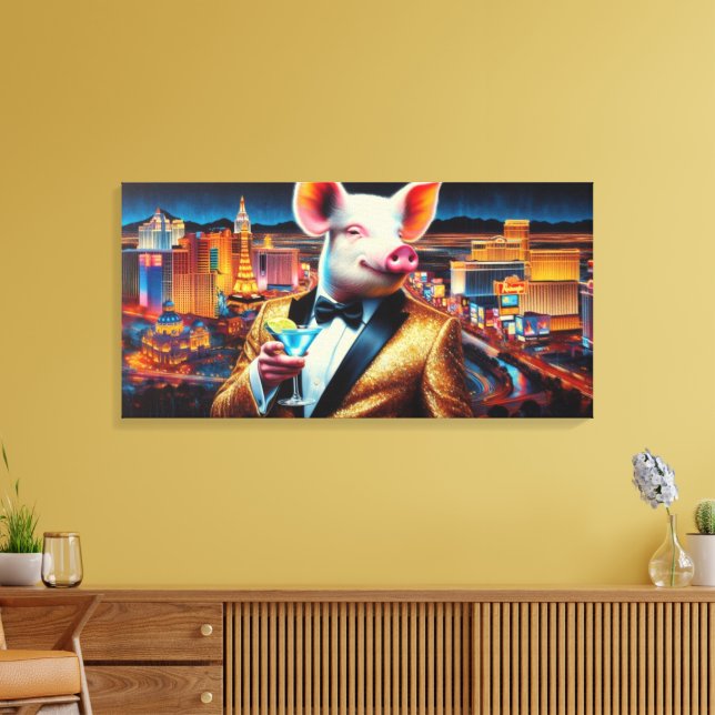 GRIS-VEGAS NIGHTLIFE 5 CANVASTRYCK (Insitu (Vardagsrum))