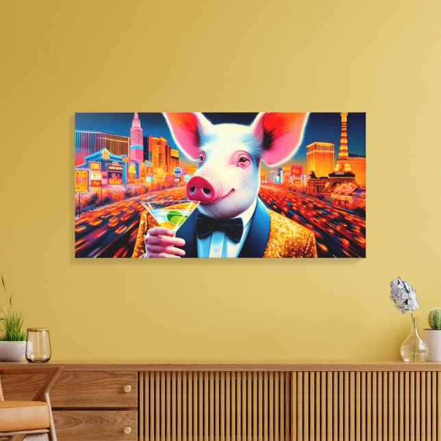 GRIS-VEGAS NIGHTLIFE 6 CANVASTRYCK (Insitu (Vardagsrum))