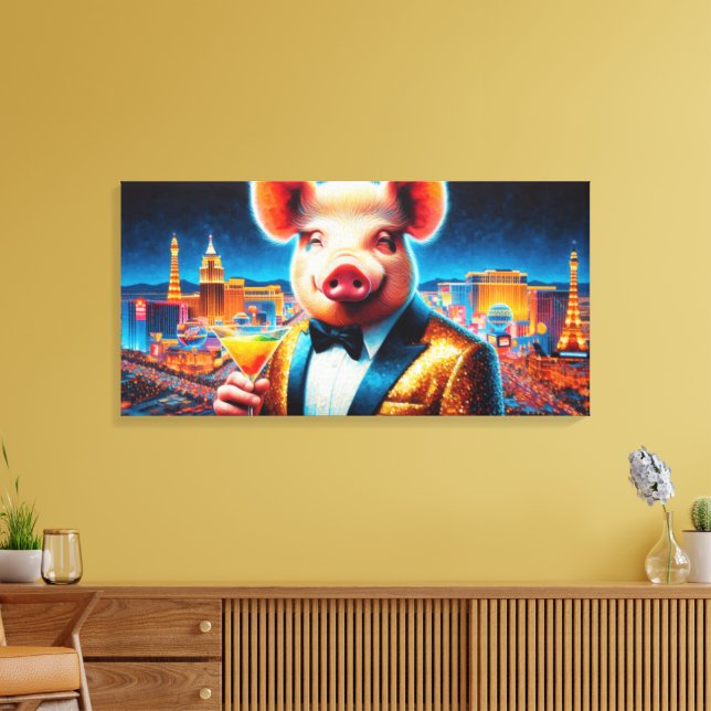 GRIS-VEGAS NIGHTLIFE 8 CANVASTRYCK (Insitu (Vardagsrum))