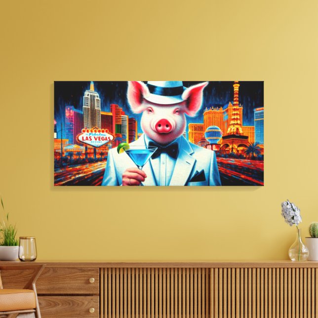 GRIS-VEGAS NIGHTLIFE CANVASTRYCK (Insitu (Vardagsrum))