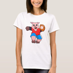 Gris vid Baseball med baskiska handskar T Shirt
