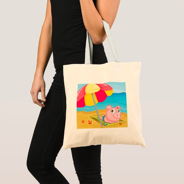 Gris vid Beach Tote Bag Tygkasse (Skapare uppladdad)