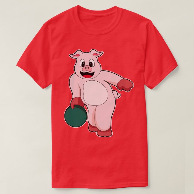 Gris vid Bowling med Bowlboll 3 T Shirt (Design framsida)