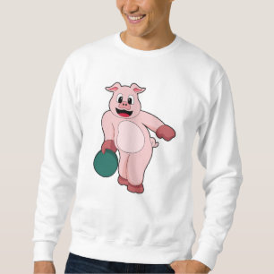 Gris vid Bowling med Bowling ball Lång Ärmad Tröja