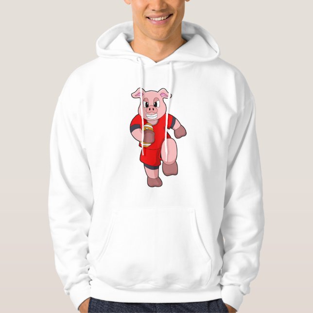 Gris vid fotbollsportsport hoodie (Framsida)