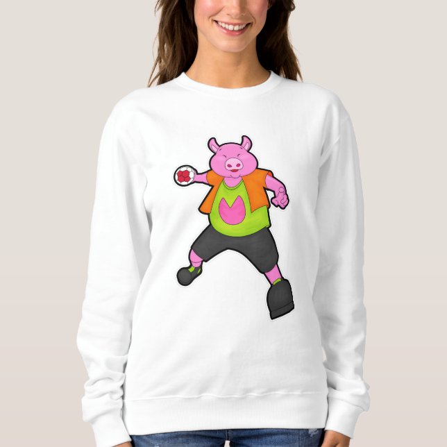 Gris vid Handball-spelare med handboll T Shirt (Framsida)