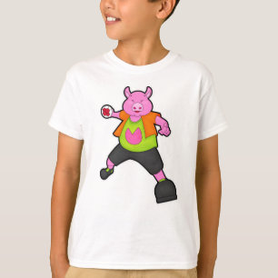 Gris vid Handball-spelare med handboll T Shirt