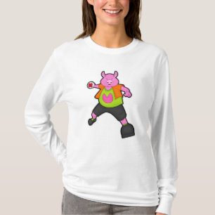 Gris vid Handball-spelare med handboll T Shirt
