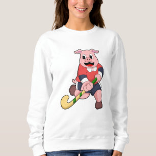 Gris vid Hockey med Hockey fladdermus T Shirt