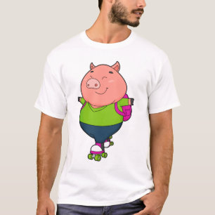 Gris vid Inline-skridskor med rullskridskor T Shirt