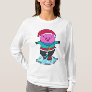 Gris vid isfärdsskidor med isskal och hatt t shirt